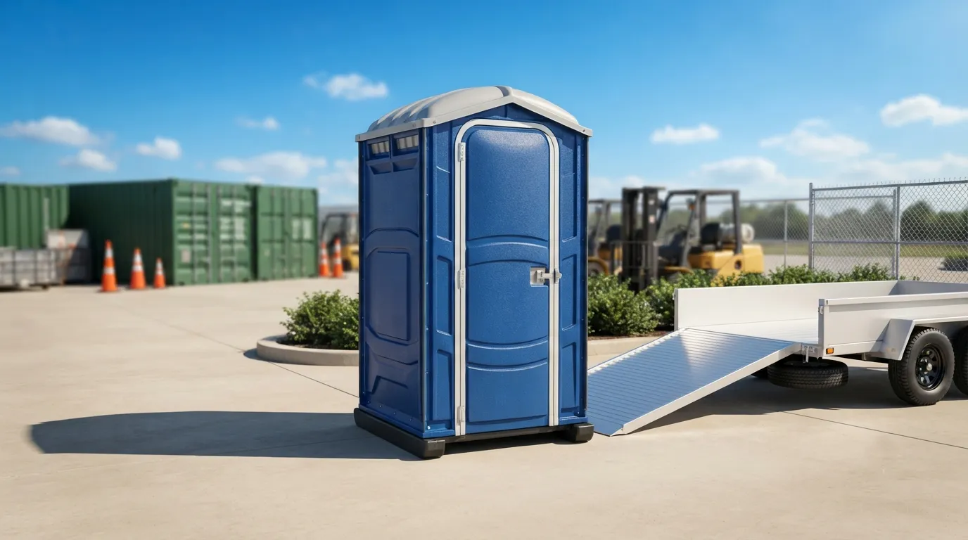 Portable restroom units delivered on a Olympia, WA work zone